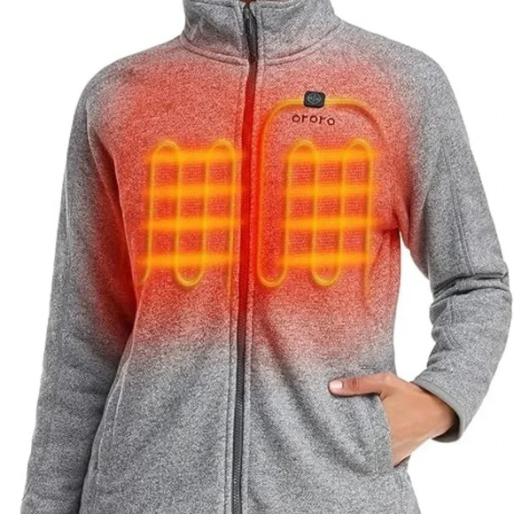 ORORO [Upgraded Battery] Women's Fleece Heated Jacket with Battery, Women Heated - Picture 1 of 9
